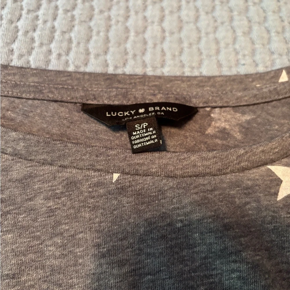 Lucky Brand Brown Tie Front Short Sleeve T-Shirt - Picture 2 of 3